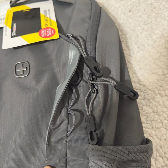 Swissgear Laptop Backpack Charcoal Gray With Padded Straps & Side Pockets school - Picture 7 of 16